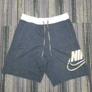 Used Nike Cutoff Cotton Shorts Gold Swoosh Size L